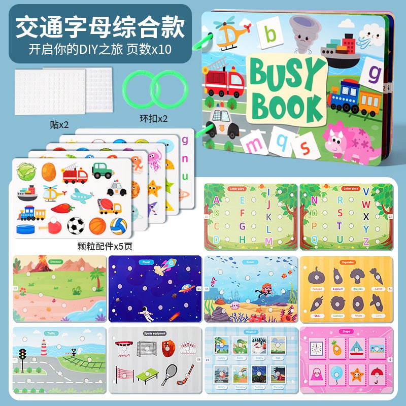 Children'S Enlightening Quiet Book Kindergarten Early Education Educational Velcro Puzzle Toy Repeatedly Tearing Busy Book - Image 1